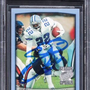 Cowboys Emmitt Smith Signed 1999 Topps Season Opener #2 Card Auto 10 BAS Slabbed