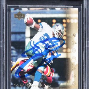 Emmitt Smith Signed 2000 Upper Deck Gold Reserve #40 Card Auto 10! BAS Slabbed