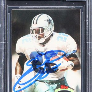 Cowboys Emmitt Smith Signed 1992 Stadium Club #190 Card Auto GM 10! BAS Slabbed