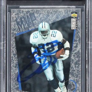 Emmitt Smith Signed 1996 Collector's Choice MVPS #M12 Card Auto 10! BAS Slabbed