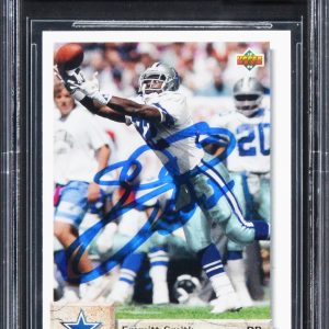 Cowboys Emmitt Smith Signed 1992 Upper Deck #254 Card Auto Grade 10! BAS Slabbed