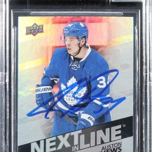 Auston Matthews Signed 2016 UD Overtime NIL #NL1 Rookie Card Auto 10! BAS Slab