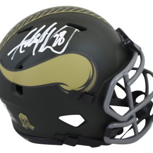 Vikings Adrian Peterson Signed 2025 STS IV Speed Mini Helmet BAS Witnessed