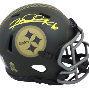 Steelers Rod Woodson Signed Salute to Service IV Speed Mini Helmet BAS Witnessed