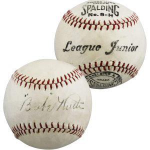 Yankees Babe Ruth Signed 1920's Spalding League Junior Baseball PSA/DNA #AD02216