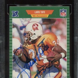 BUCCANEERS LARS TATE signed auto 1989 PRO SET CARD BECKETT (BAS) DECEASED 2022