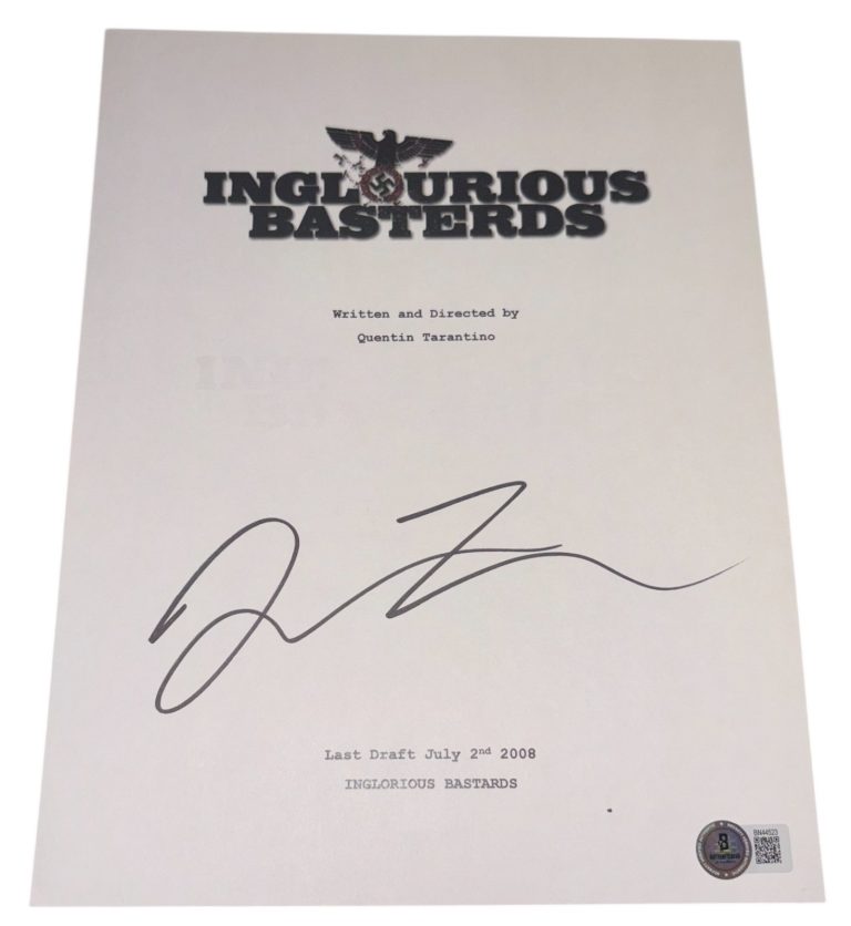 Quentin Tarantino Signed Autograph Inglorious Bastards Script Screenplay Beckett