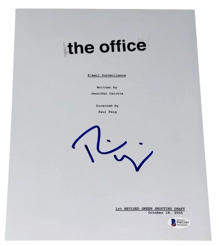 Rainn Wilson Signed Autograph The Office Email Surveillance Full Script Beckett