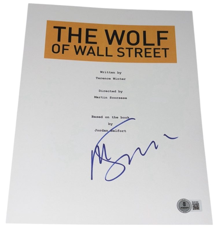 Martin Scorsese Signed Autograph The Wolf of Wall Street Full Script Beckett BAS