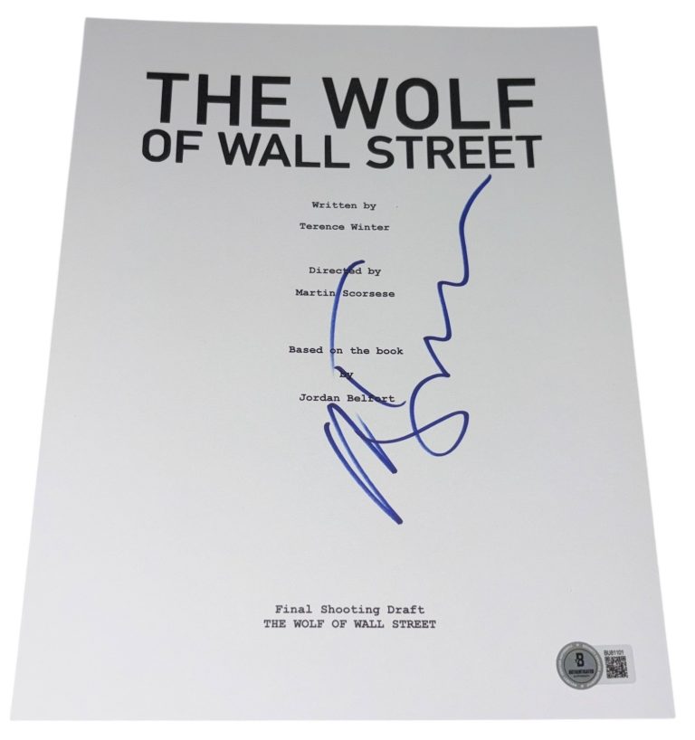 Martin Scorsese Signed Autograph The Wolf of Wall Street Full Script Beckett BAS