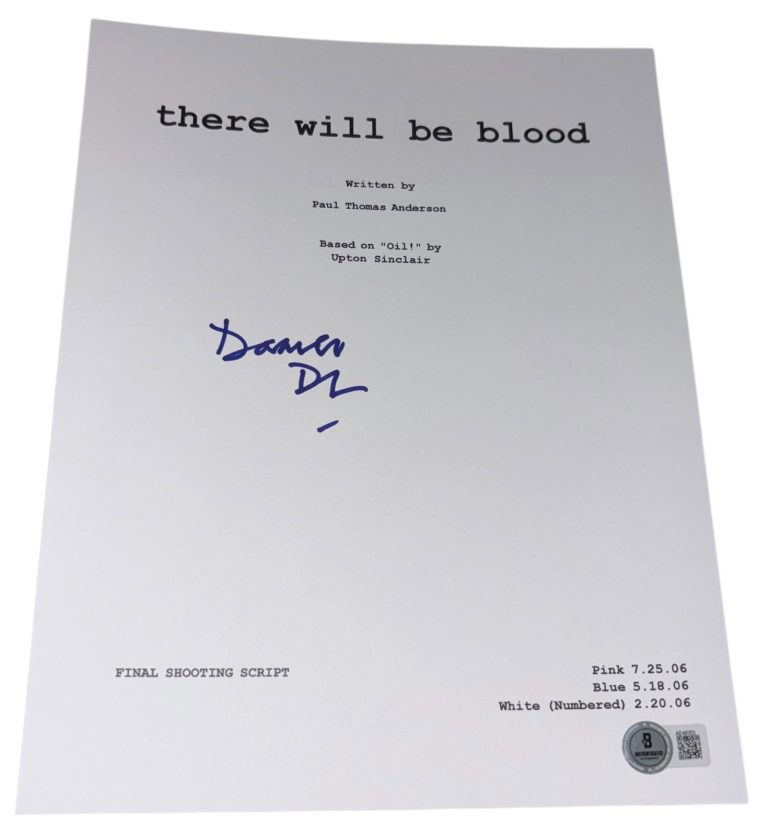 Daniel Day-Lewis Signed Autograph There Will Be Blood Script Screenplay Beckett