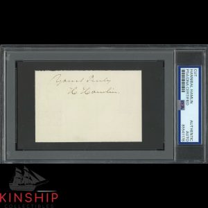 Hannibal Hamlin signed cut PSA DNA Slab Abraham Lincoln Vice President C5031