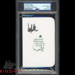 Ludvig Aberg signed Masters Scorecard PSA DNA Slab Augusta Golf PGA Auto C5026
