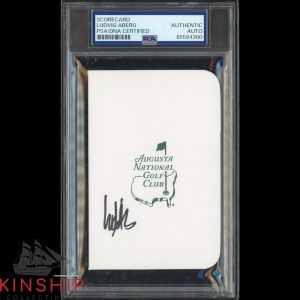 Ludvig Aberg signed Masters Scorecard PSA DNA Slab Augusta Golf PGA Auto C5025