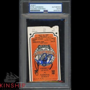 Ryne Sandberg signed 1984 All Star Game Ticket PSA DNA Slab Cubs HOF Auto C5076