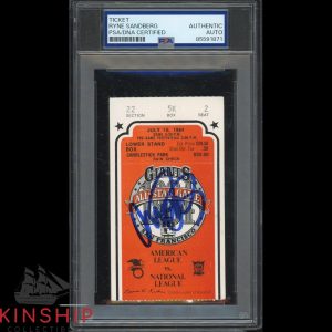 Ryne Sandberg signed 1984 All Star Game Ticket PSA DNA Slab Cubs HOF Auto C5023