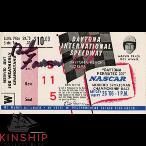 Red Farmer signed 1966 Daytona Permatex 300 Ticket JSA COA NASCAR Auto Z2308