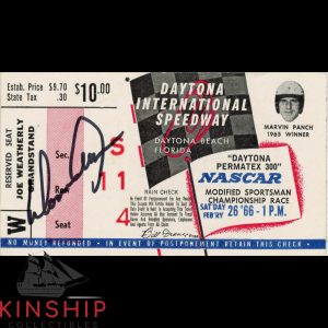 Donnie Allison signed 1966 Daytona Permatex 300 Ticket JSA COA NASCAR Auto Z2309