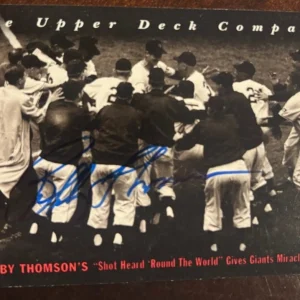 1994 Upper Deck All-Time Heroes #16 - BOBBY THOMSON SIGNED AUTOGRAPHED CARD