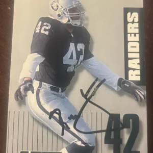 1992 SkyBox Primetime Ronnie Lott signed autographed card Los Angeles Raiders