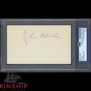 John Blood McNally signed 3x5 Index Card PSA DNA Slab Football HOF Auto C5219