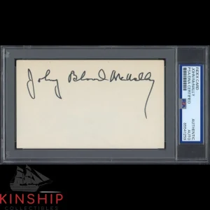 John Blood McNally signed 3x5 Index Card PSA DNA Slab HOF Football Auto C5165