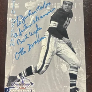 1994 TED WILLIAMS CARD COMPANY OTTO GRAHAM SIGNED AUTOGRAPHED CARD BROWNS HOF