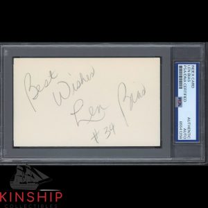 Len Bias signed 3x5 Index Card PSA DNA Slab Rare Basketball Inscribed Auto C5164