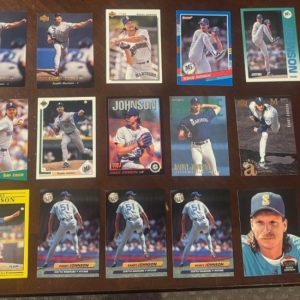 (24) Card Randy Johnson Lot Rookie 1990's Rookie Seattle Mariners Upper Deck