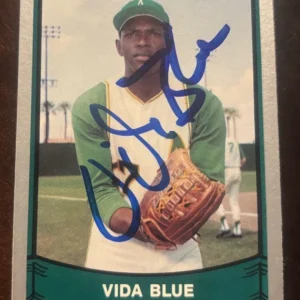 1989 PACIFIC LEGENDS II #198 VIDA BLUE SIGNED AUTOGRAPHED CARD OAKLAND ATHLETICS