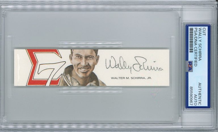 WALLY SCHIRRA SIGNED CUT SIGNATURE PSA DNA (D) NASA MERCURY 7 ASTRONAUT
