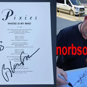 BLACK FRANCIS SIGNED AUTOGRAPH PIXIES WHERE IS MY MIND LYRIC SHEET w/EXACT PROOF