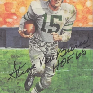 STEVE VAN BUREN HOF 65 GOAL LINE ART SIGNED AUTOGRAPHED CARD JSA F93505