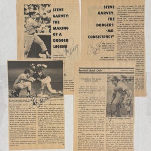 Steve Garvey REAL hand SIGNED Baseball Digest Magazine Pages Lot x4 Dodgers COA