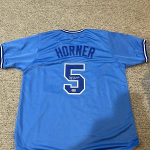 ATLANTA BRAVES- BOB HORNER SIGNED AUTOGRAPH JERSEY BECKETT COA 78 ROY