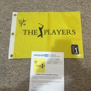 STEPHEN AMES SIGNED AUTOGRAPH THE PLAYERS GOLF PIN FLAG ACOA LETTER COA PGA