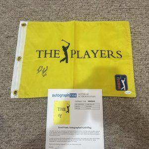 FRED FUNK SIGNED AUTOGRAPH THE PLAYERS GOLF PIN FLAG ACOA LETTER COA PGA