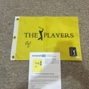 FRED FUNK SIGNED AUTOGRAPH THE PLAYERS GOLF PIN FLAG ACOA LETTER COA PGA