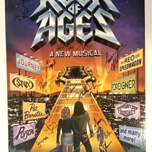 Rock of Ages Broadway Musical cast REAL hand SIGNED poster COA Constantine AOR