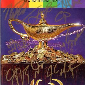 ALADDIN HAND SIGNED NY CITY PLAYBILL+COA    ONE SMUDGE   2025 CAST+RAINBOW COVER