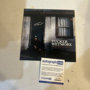 TUCKER WETMORE SIGNED AUTOGRAPH 7” VINYL ALBUM ACOA WINE INTO WHISKEY SINGLE