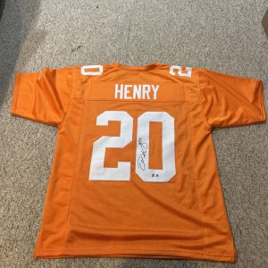 TENNESSEE VOLUNTEERS- TRAVIS HENRY SIGNED AUTOGRAPH JERSEY BECKETT COA BAS