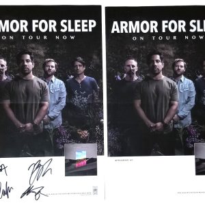 Armor For Sleep hand SIGNED 2023 The Rain Museum Tour Poster #2 COA + 1 Unsigned