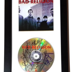 Bad Religion hand SIGNED Stranger Than Fiction CD Framed Display COA Autographed