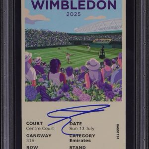 Jannik Sinner Signed 2025 Wimbledon Champion Full Ticket Stub PSA MINT 9/AUTO 10