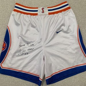 LAWRENCE MOTEN GAME WORN SIGNED HOME SYRACUSE SHORTS FROM SENIOR SEASON+JSA