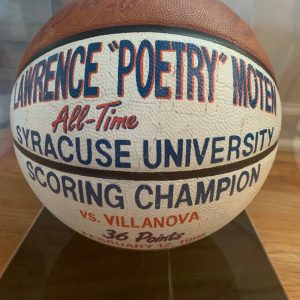 LAWRENCE MOTEN GAME BALL PRESENTED TO HIM AFTER BECOMING ALL TIME SCORING LEADER