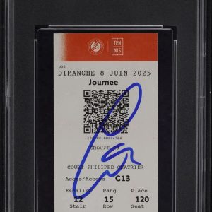 Carlos Alcaraz Signed 2025 French Open Champion Ticket Stub PSA GEM MINT 10 AUTO
