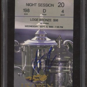 Andre Agassi Signed 1999 US OPEN CHAMPION QF Ticket Stub PSA GEM MINT 10 AUTO