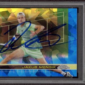 2024 Topps Chrome #193 Jakub Mensik Signed Tennis Sapphire Rookie Card PSA AUTO